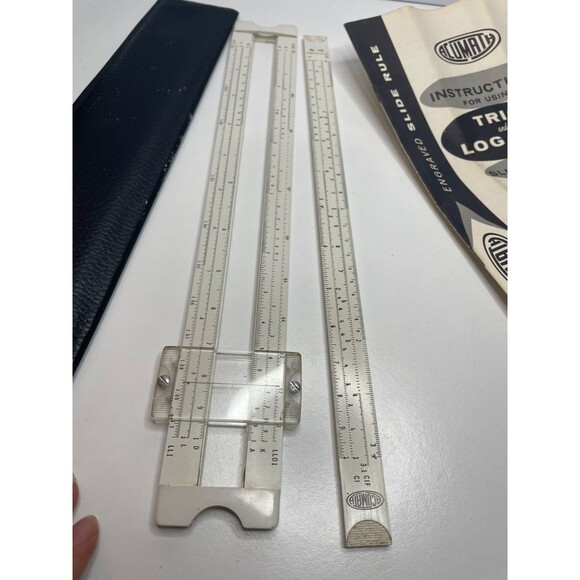 Vintage 1970’s Slide Rule Acu-Math No. 150 Engineer with LEATHER Case Acumath - Picture 7 of 9